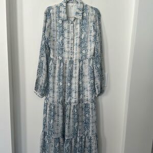 Karlie Printed Lo g Sleeve Maxidress L